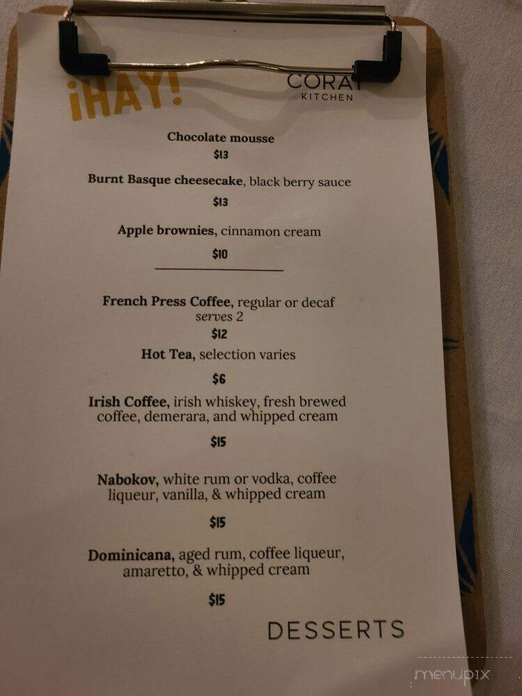 Coray Kitchen - Delmar, NY menu_pic