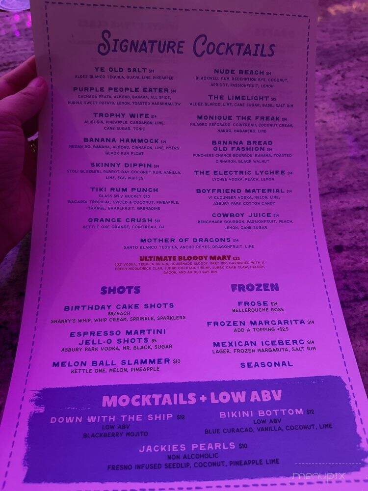 The Mainstay - Asbury Park, NJ menu_pic