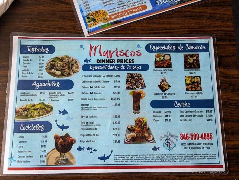 Blue Harbor Seafood & Mariscos - Houston, TX menu_pic