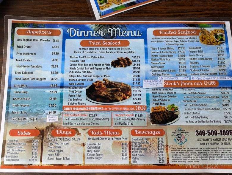Blue Harbor Seafood & Mariscos - Houston, TX menu_pic