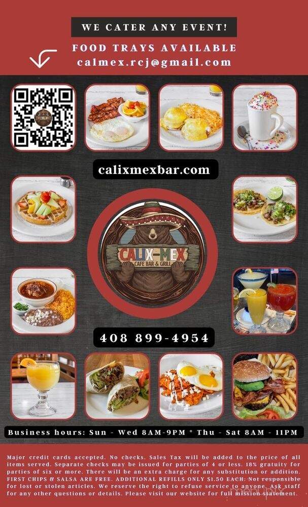 Calix-Mex Cafe Bar & Grill - Santa Clara, CA menu_pic