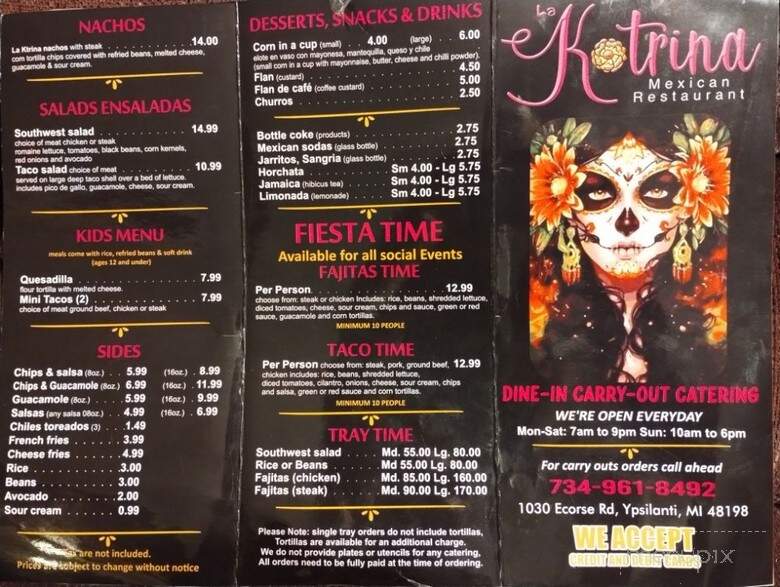 La Katrina - Ypsilanti, MI menu_pic