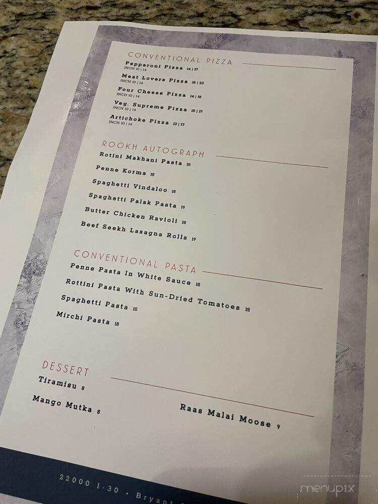 Rookh - Bryant, AR menu_pic
