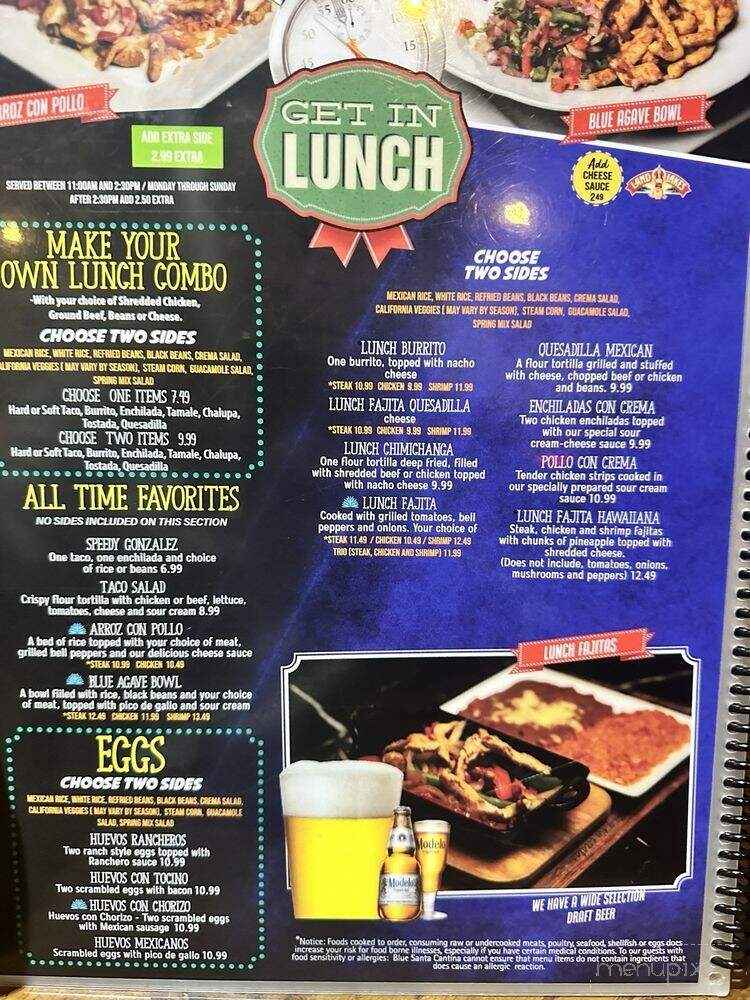 Blue Santa Mexican Grill - Westerville, OH menu_pic