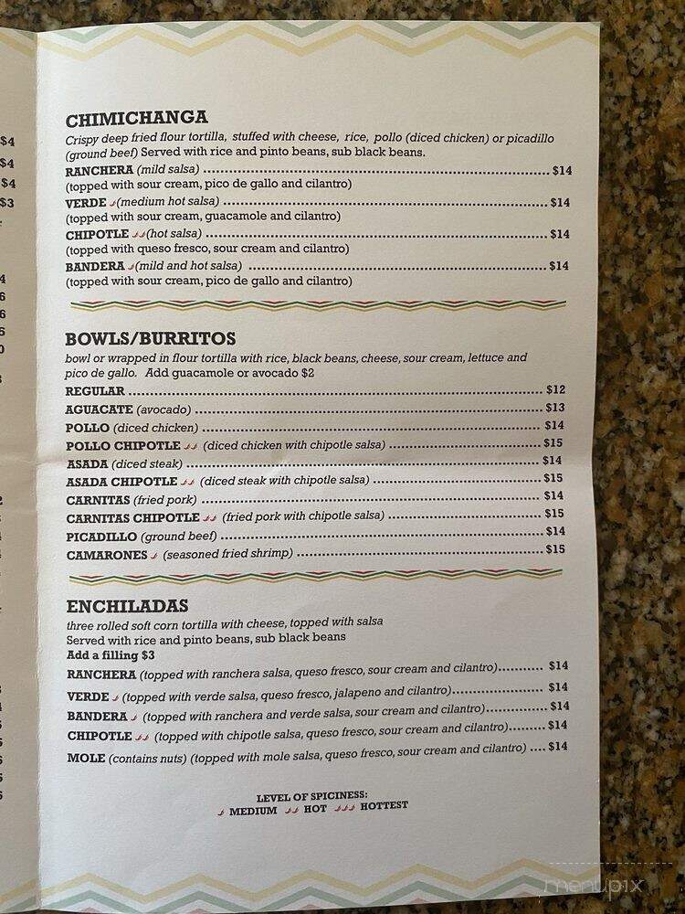 Cantina - Hatfield, MA menu_pic