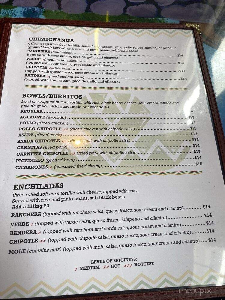 Cantina - Hatfield, MA menu_pic