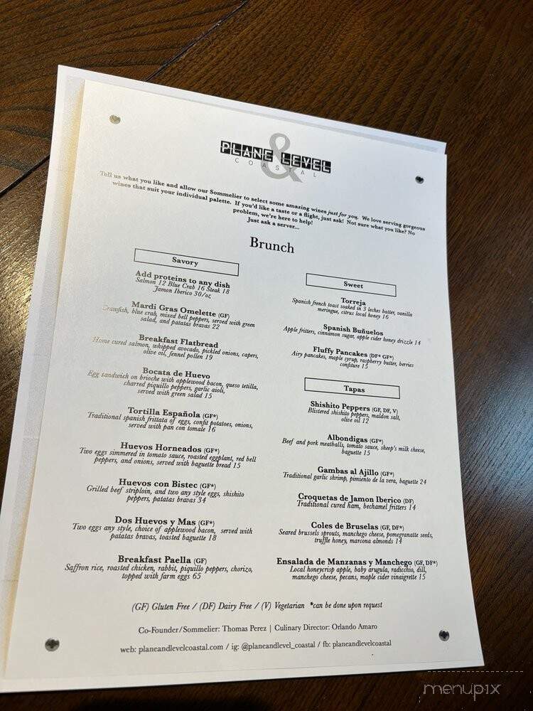 Plane & Level Coastal - Fairhope, AL menu_pic