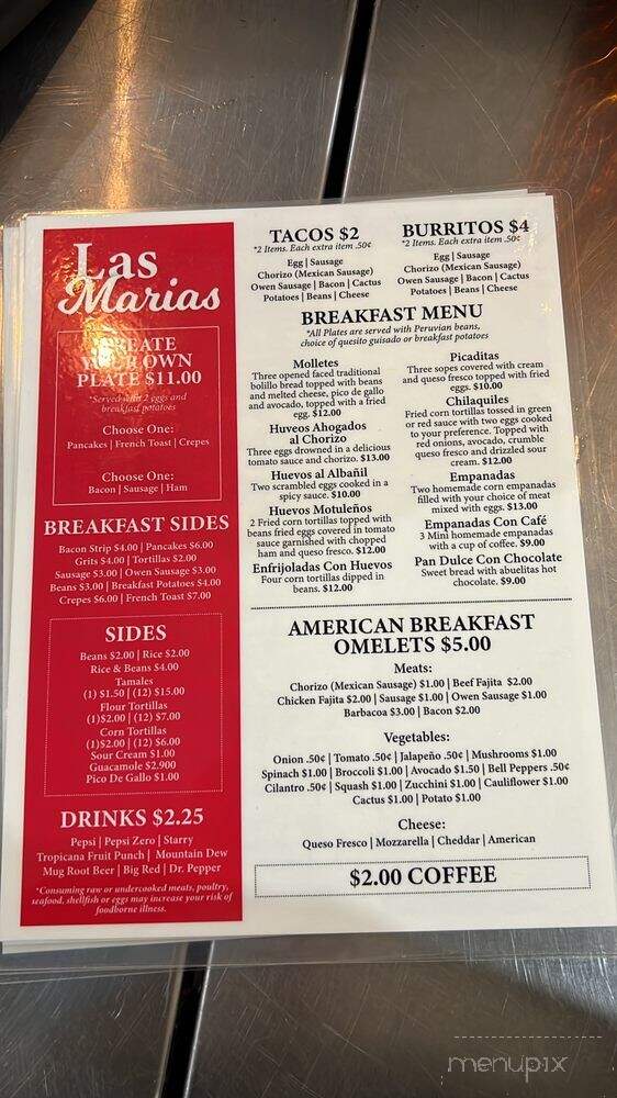 Las Marias Traditional Mexican Cuisine - Temple, TX menu_pic
