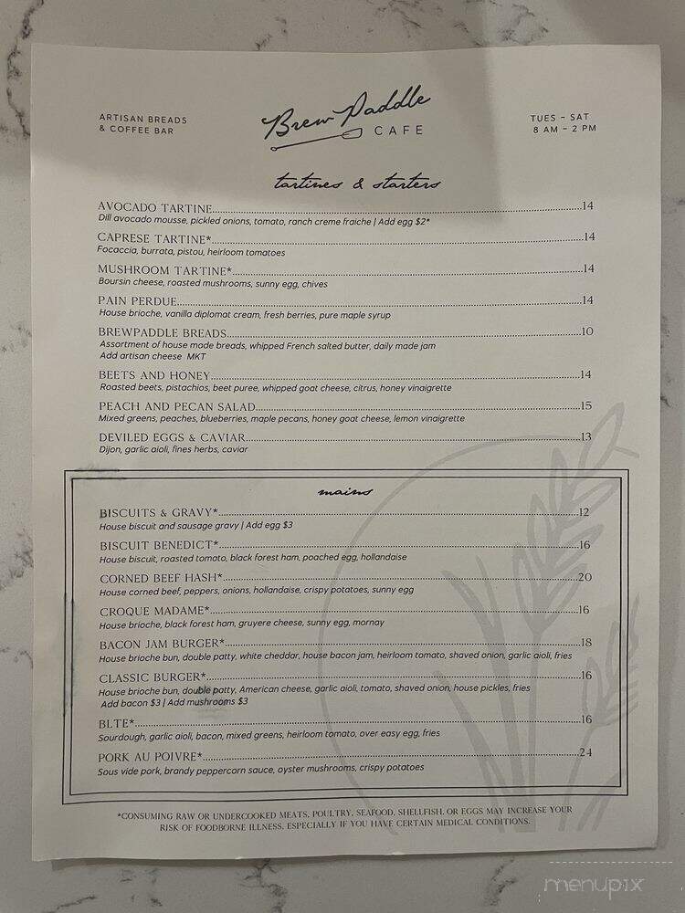 The Brewpaddle Cafe - Biloxi, MS menu_pic