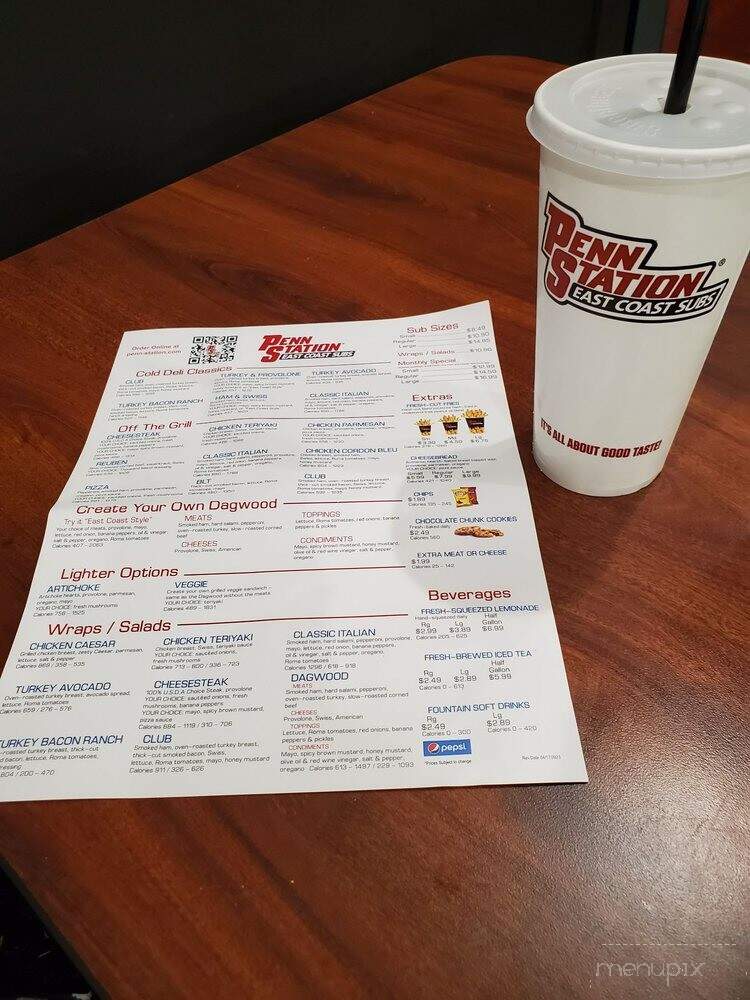 Penn Station East Coast Subs - Clinton Township, MI menu_pic