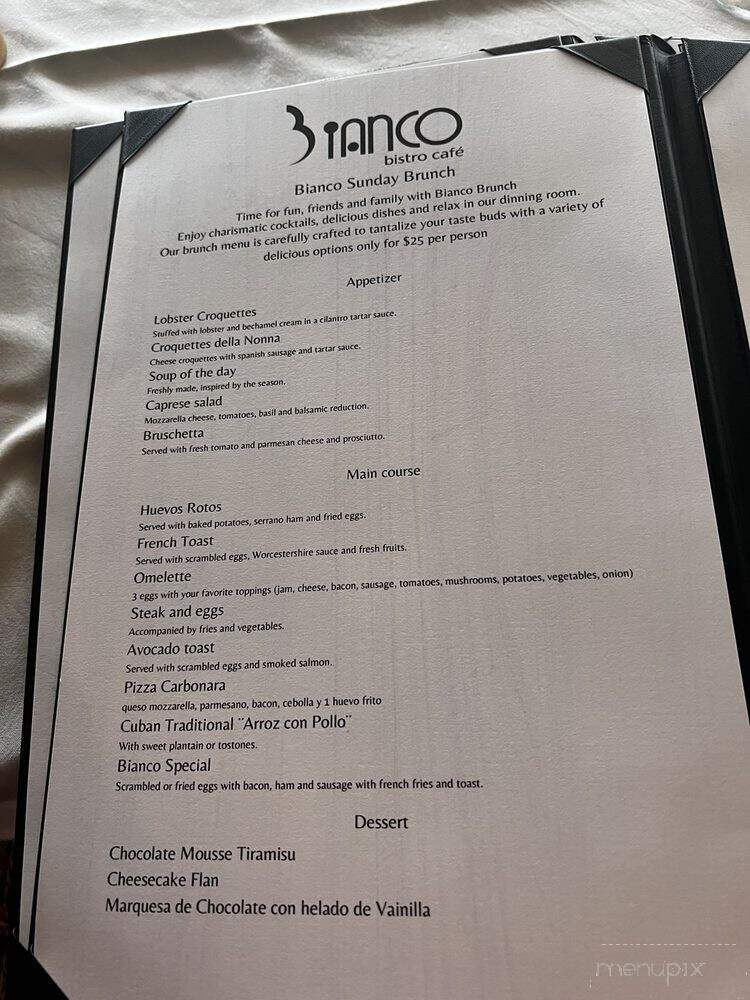 Bianco Bistro Cafe - Miami, FL menu_pic