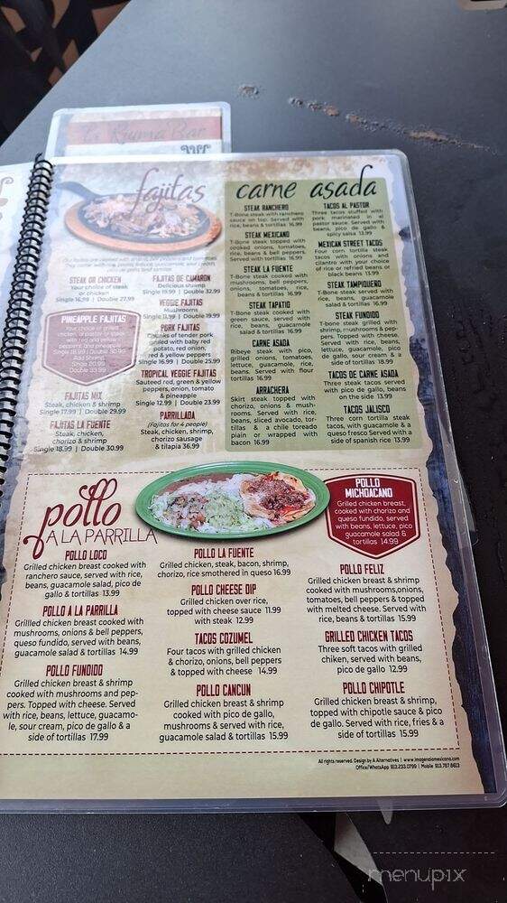 La Fuente Mexican Restaurant - Kansas City, MO menu_pic