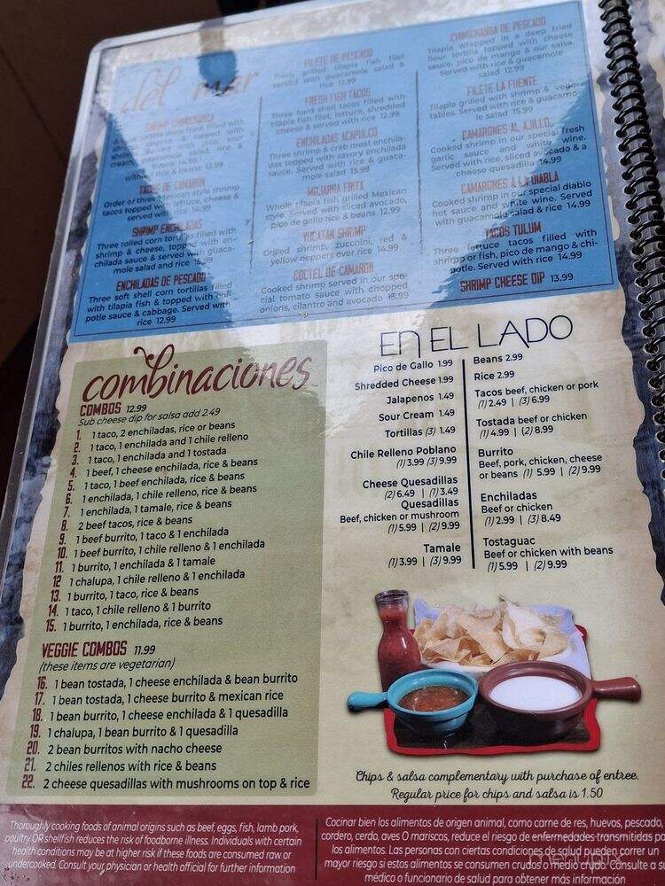 La Fuente Mexican Restaurant - Kansas City, MO menu_pic
