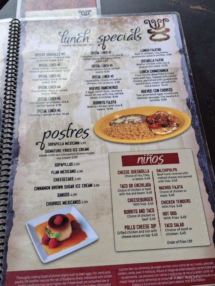 La Fuente Mexican Restaurant - Kansas City, MO menu_pic