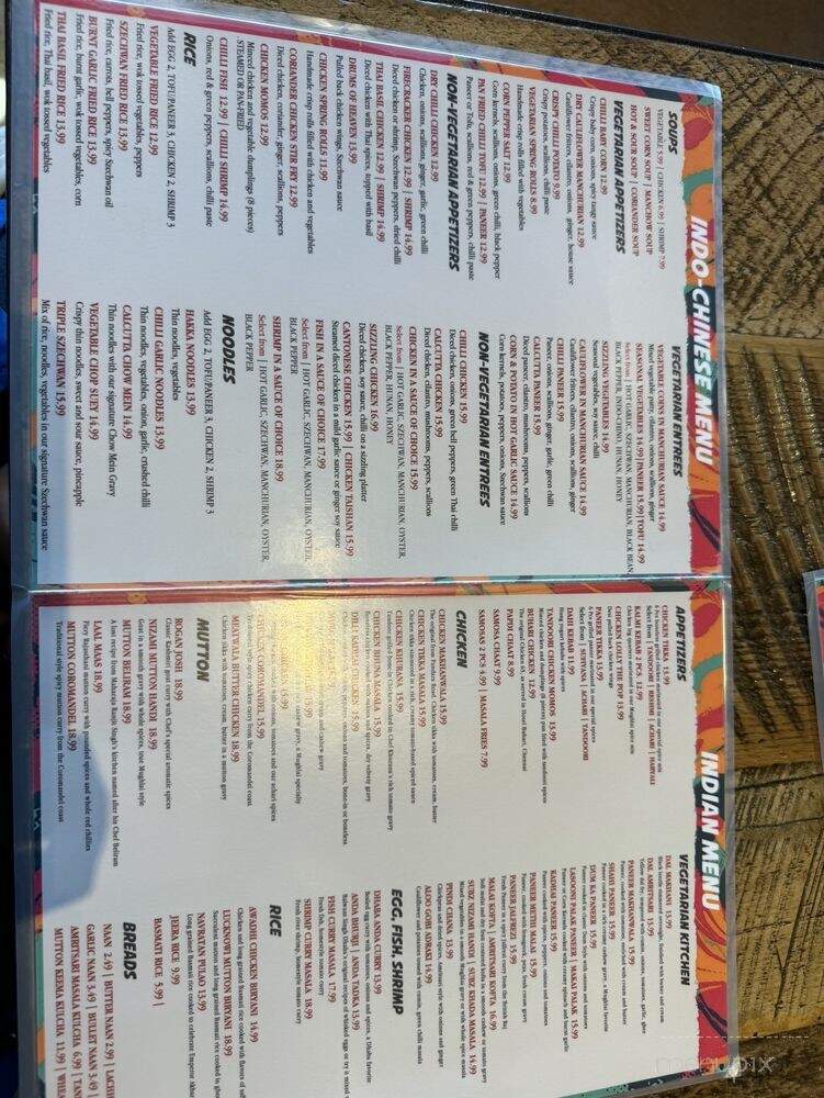 Red Hot Indo Chinese & Indian Kitchen - Richardson, TX menu_pic