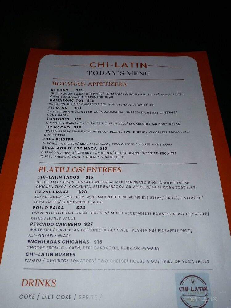 Chi-Latin - Chicago, IL menu_pic