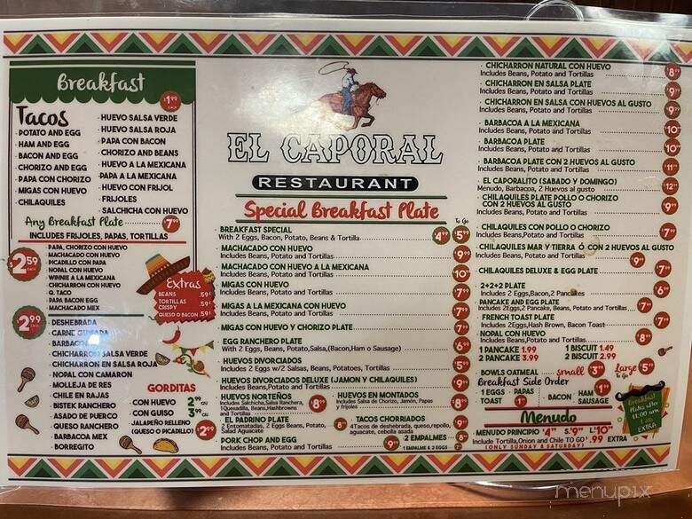El Caporal - Edinburg, TX menu_pic