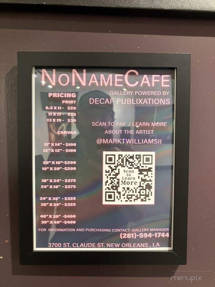 No Name Cafe - New Orleans, LA menu_pic