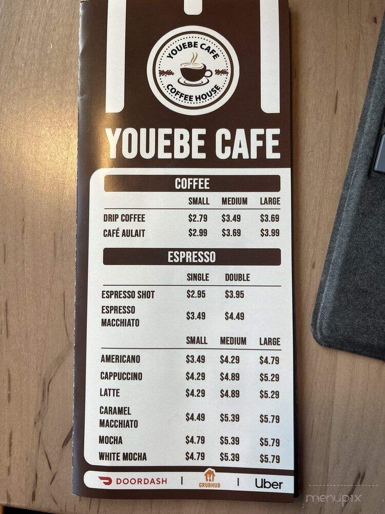 Yoube Coffee - Washington, DC menu_pic