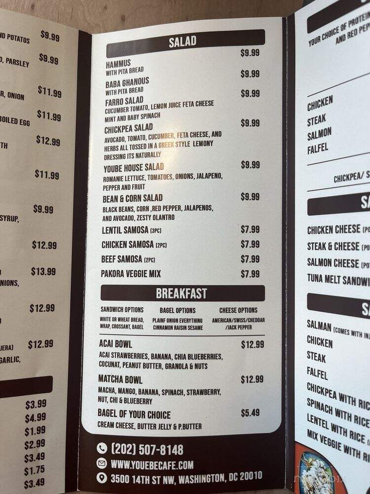Yoube Coffee - Washington, DC menu_pic
