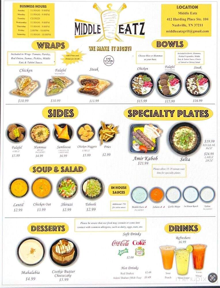 Middle Eatz - Nashville, TN menu_pic