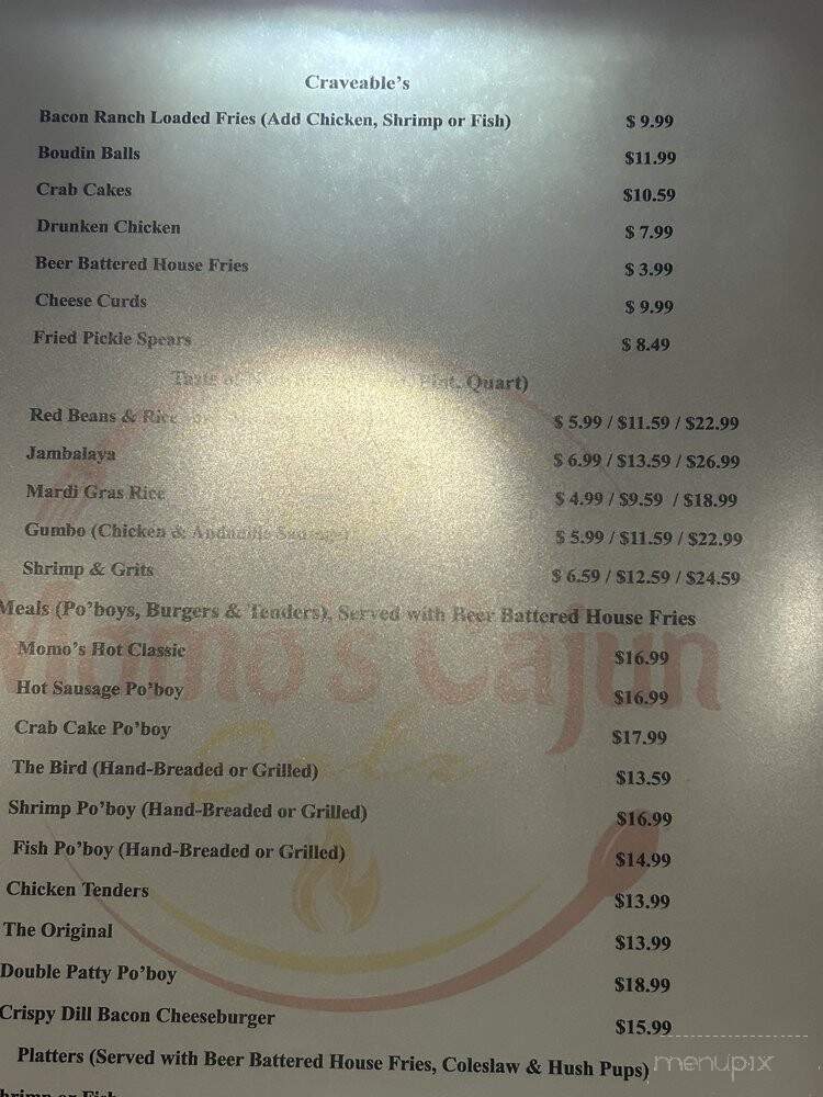 Momos Cajun Eats - Alabaster, AL menu_pic