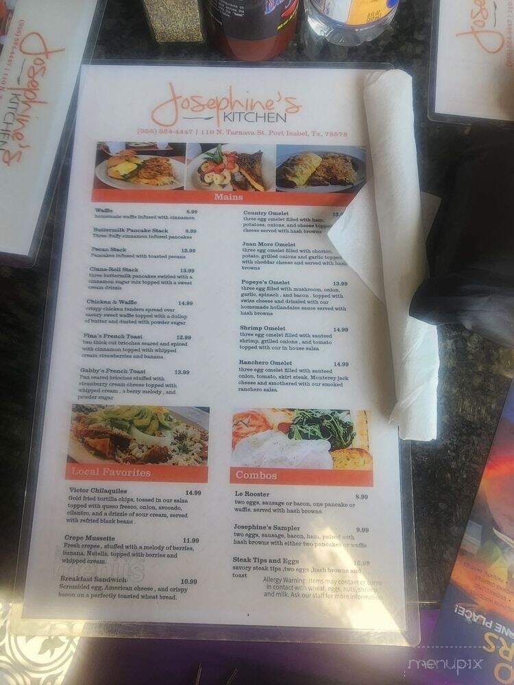 Josephine's Kitchen & Coffee Shop - Port Isabel, TX menu_pic