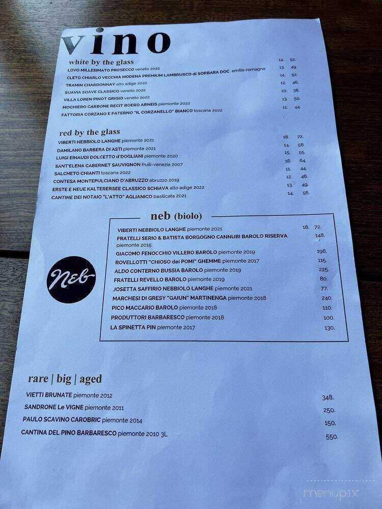 Neb Wine Bar - Seattle, WA menu_pic