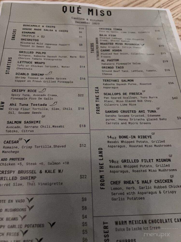 Que Miso - Hinsdale, IL menu_pic