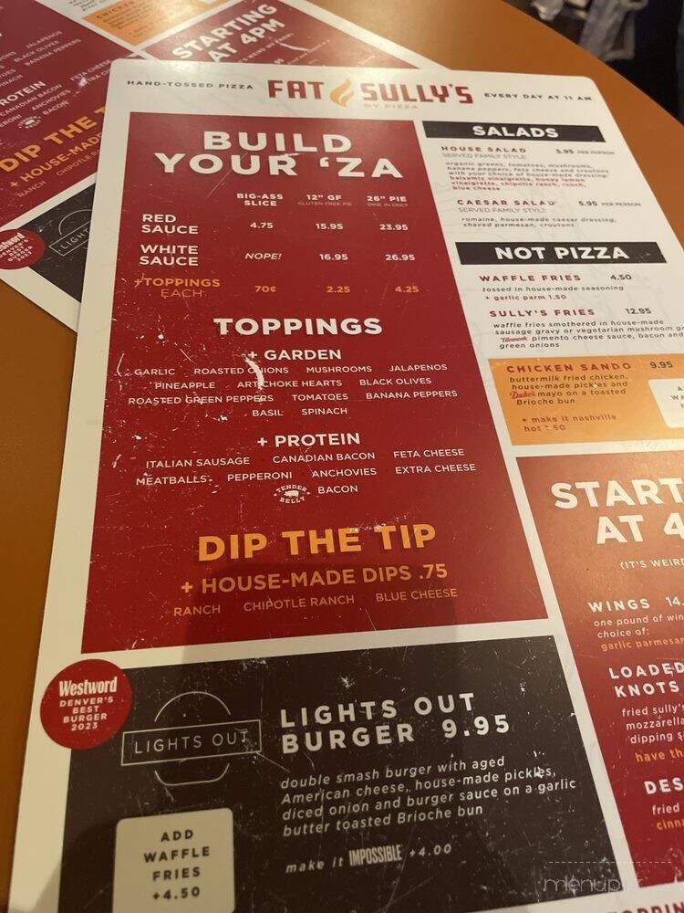 Fat Sully's Pizza - Golden, CO menu_pic