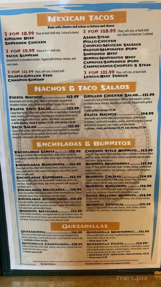 Fiesta Mexicana Mexican Restaurant and Cantina - Battle Creek, MI menu_pic