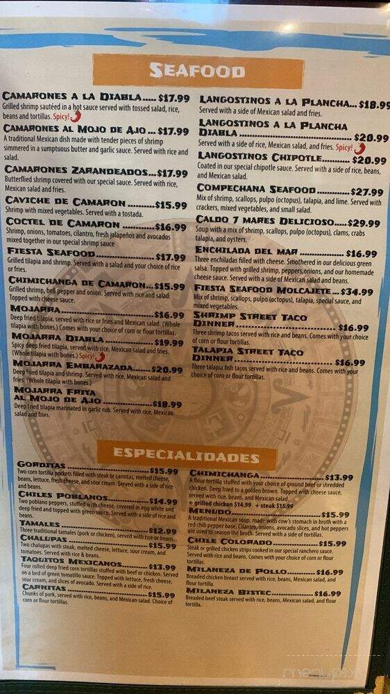 Fiesta Mexicana Mexican Restaurant and Cantina - Battle Creek, MI menu_pic