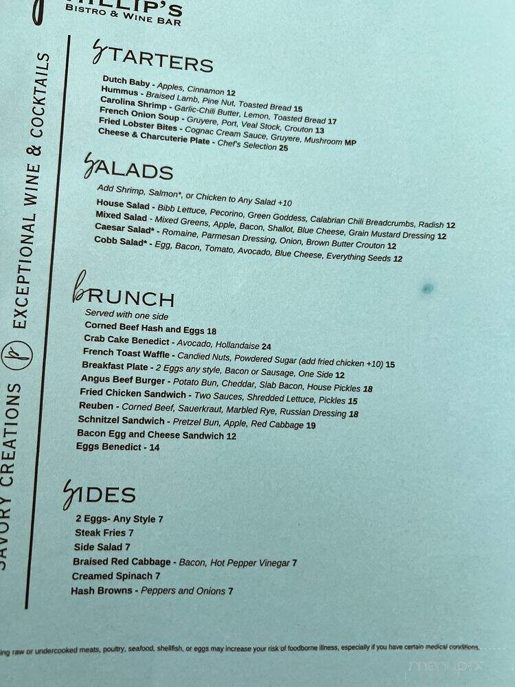 Phillip's Bistro & Wine Bar - Charlotte, NC menu_pic