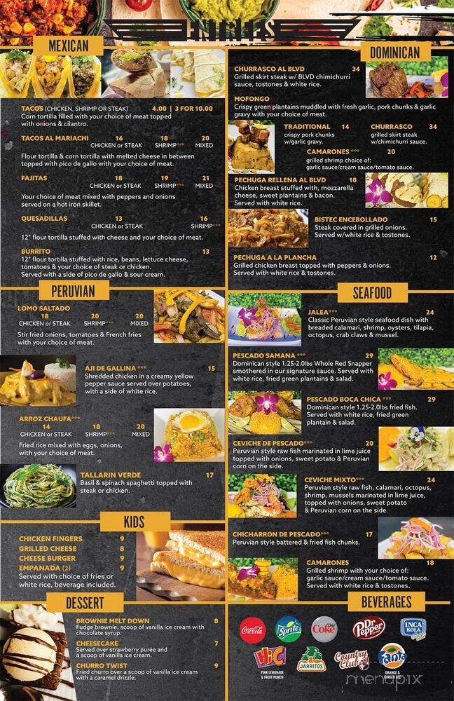 El Boulevard Latin Cuisine & Bar - Wilkes Barre, PA menu_pic