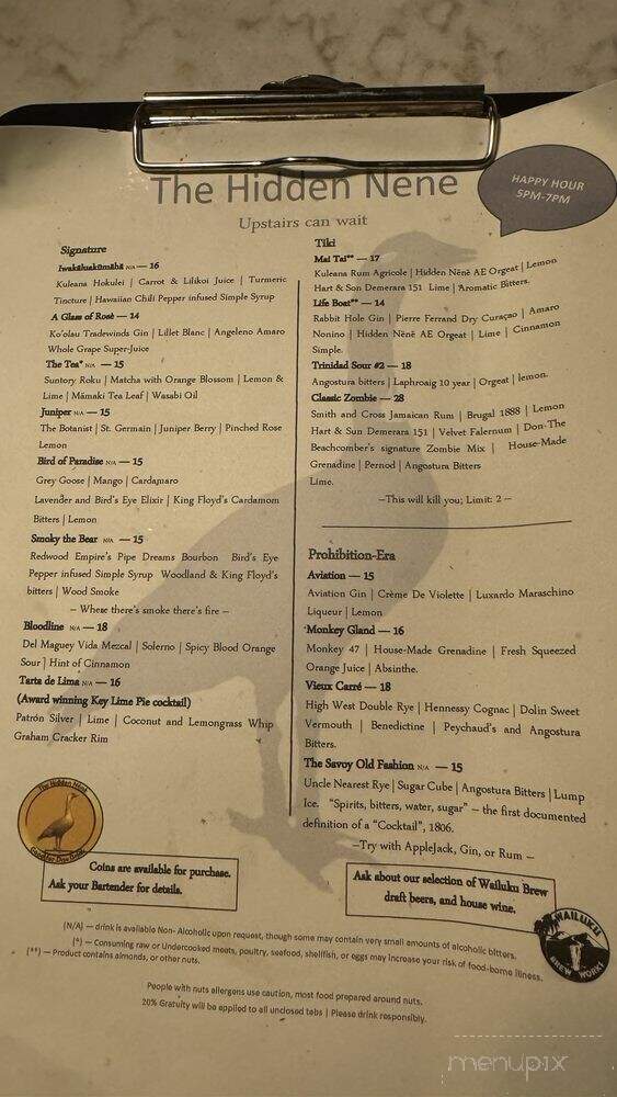 The Hidden Nene - Hilo, HI menu_pic