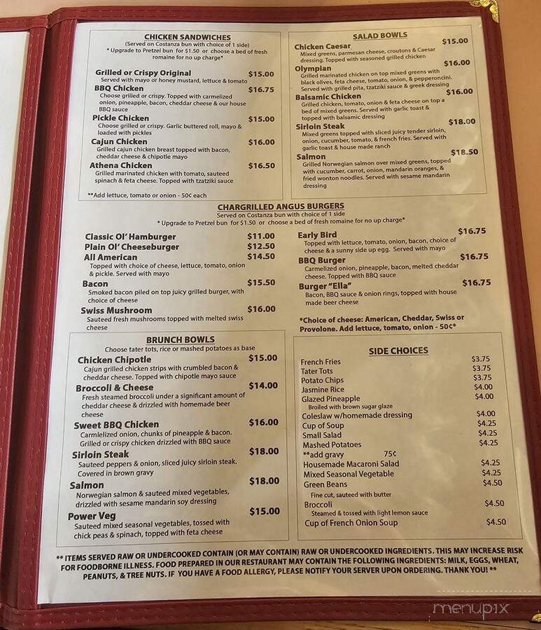 The Grove on Rt 16 - Delevan, NY menu_pic