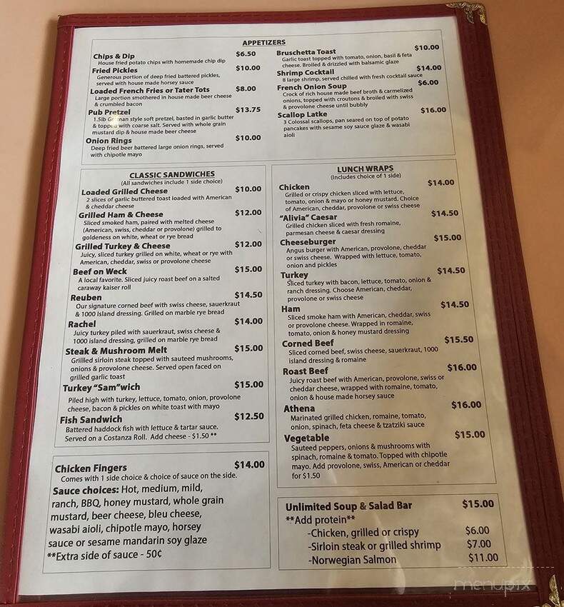 The Grove on Rt 16 - Delevan, NY menu_pic