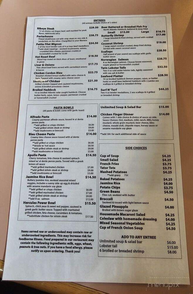 The Grove on Rt 16 - Delevan, NY menu_pic