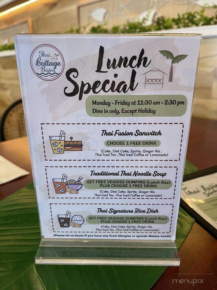 Thai Cottage Bistro - Rockville, MD menu_pic