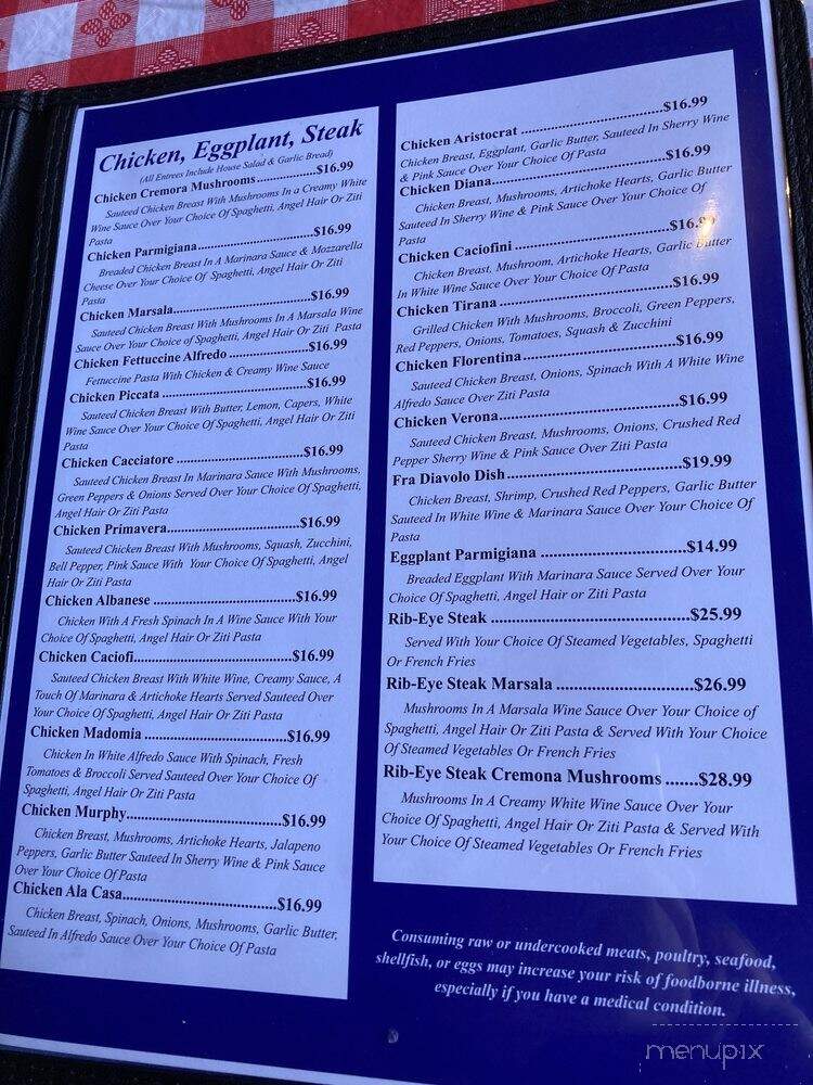 Joe's Italian Restaurant And Pizza - Houston, TX menu_pic