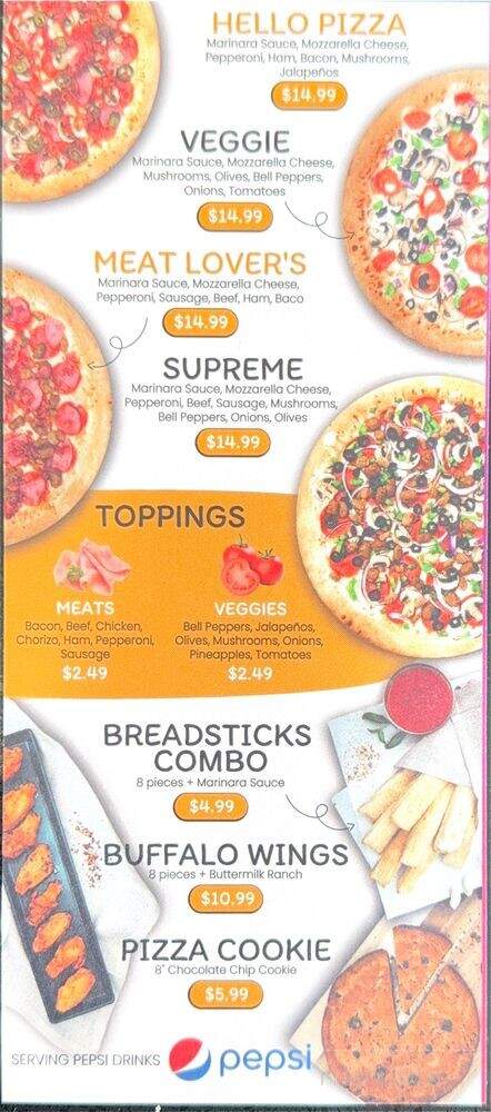 Hello Pizza - San Antonio, TX menu_pic