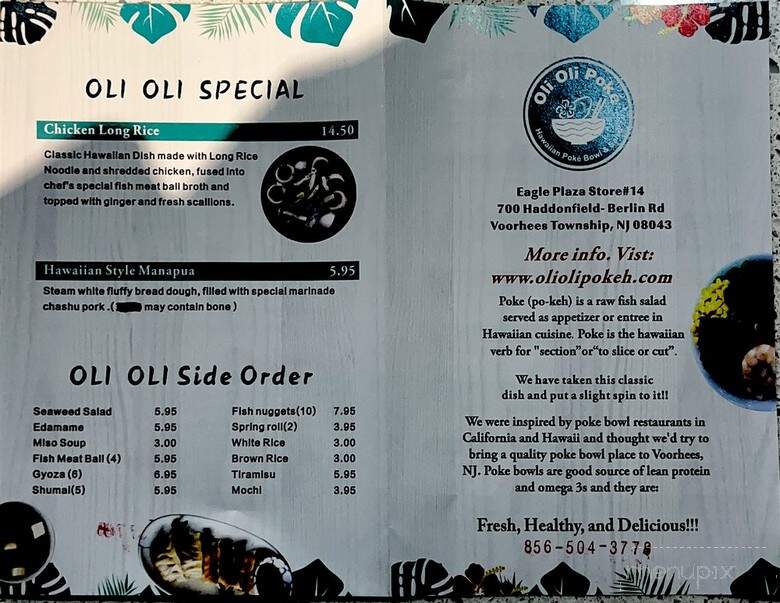 Oli Oli Poke - Voorhees Township, NJ menu_pic
