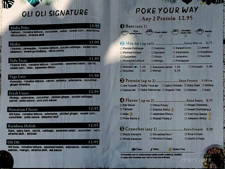 Oli Oli Poke - Voorhees Township, NJ menu_pic
