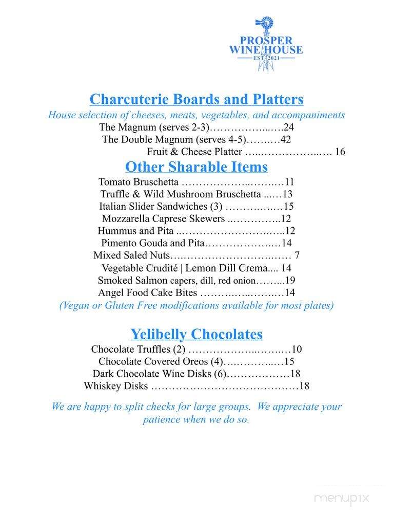 Prosper Wine House - Prosper, TX menu_pic