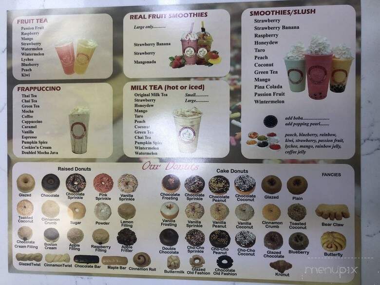 Pana Donuts Coffee & Boba Tea - Indianapolis, IN menu_pic