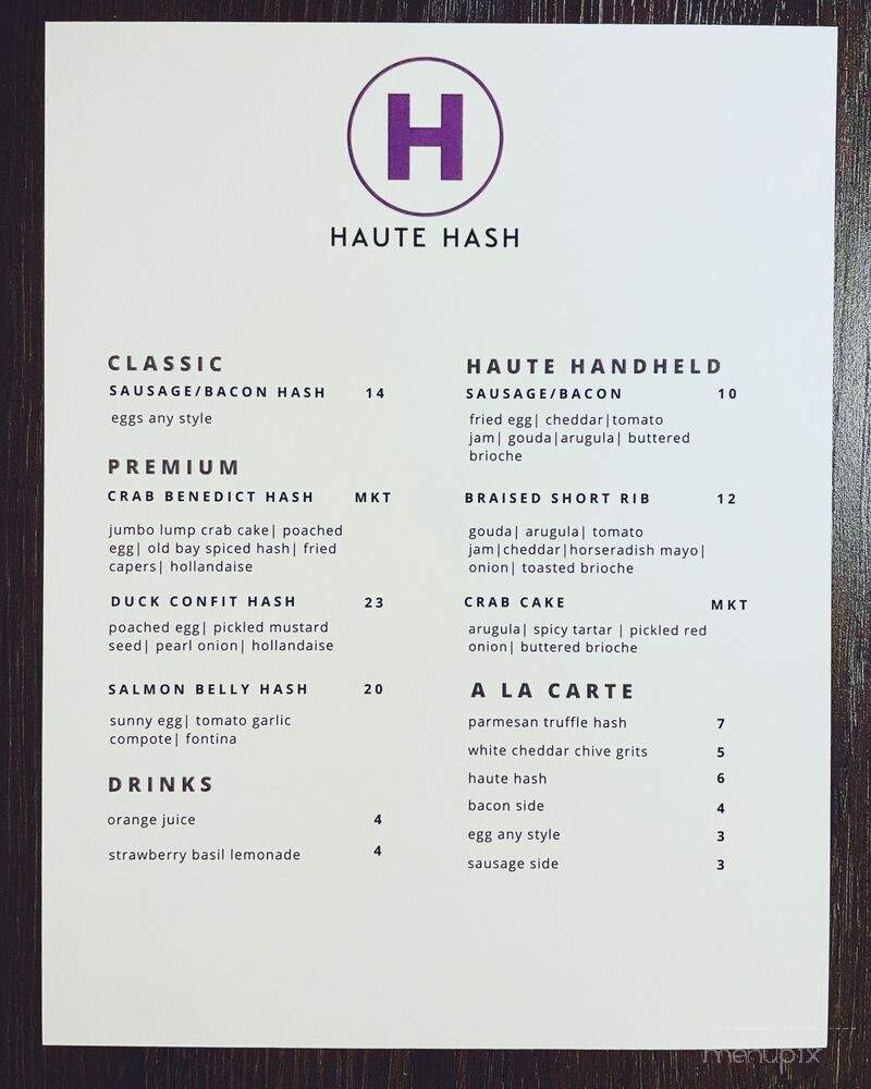 Haute Hash - Washington, DC menu_pic