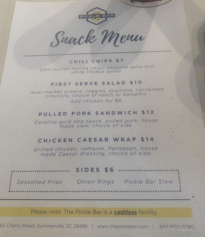 The Pickle Bar - Summerville, SC menu_pic