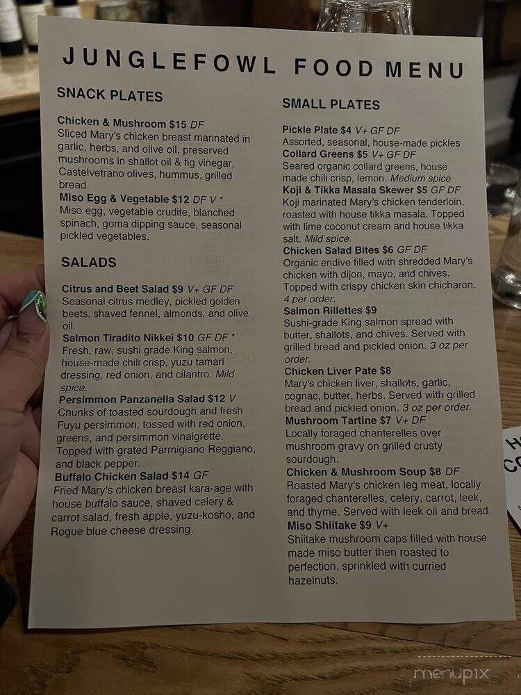 Junglefowl - Eugene, OR menu_pic