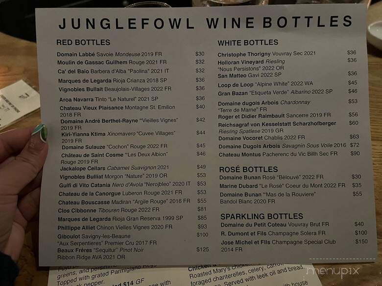 Junglefowl - Eugene, OR menu_pic