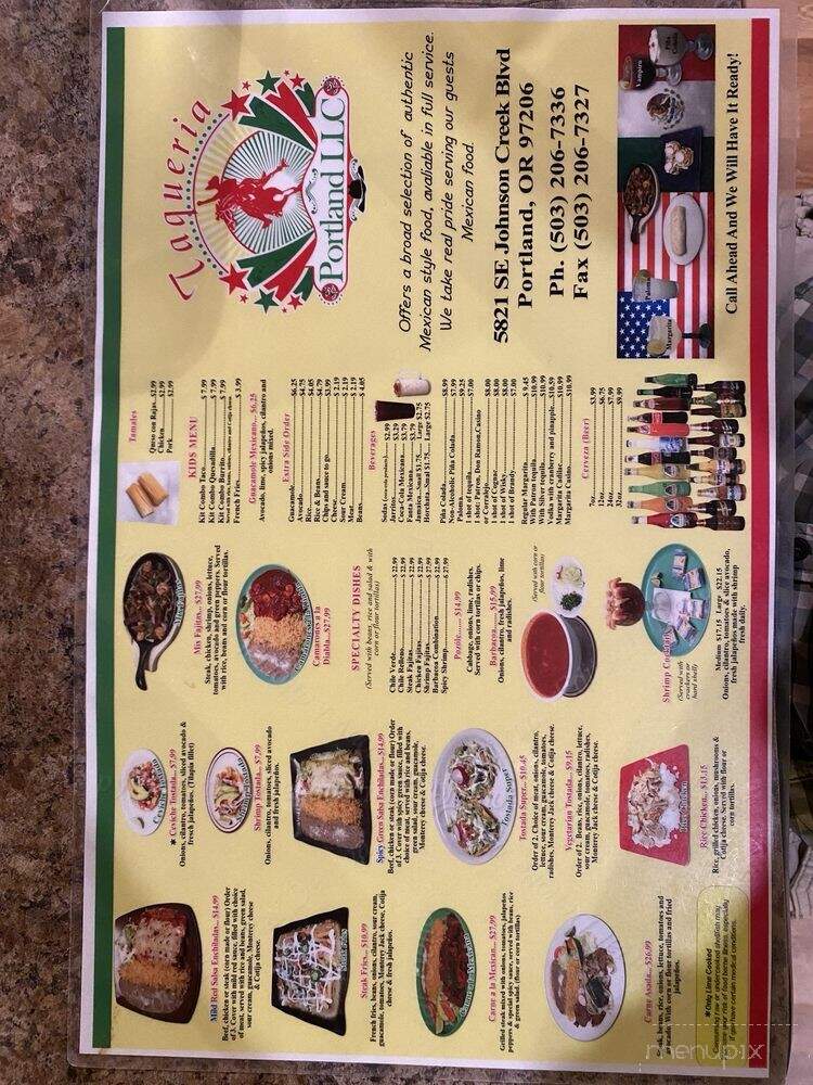 Taqueria Portland - Portland, OR menu_pic